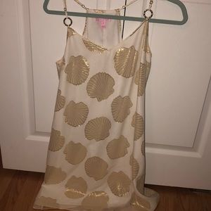Lily Pulitzer Cream and Gold Seashell Dress